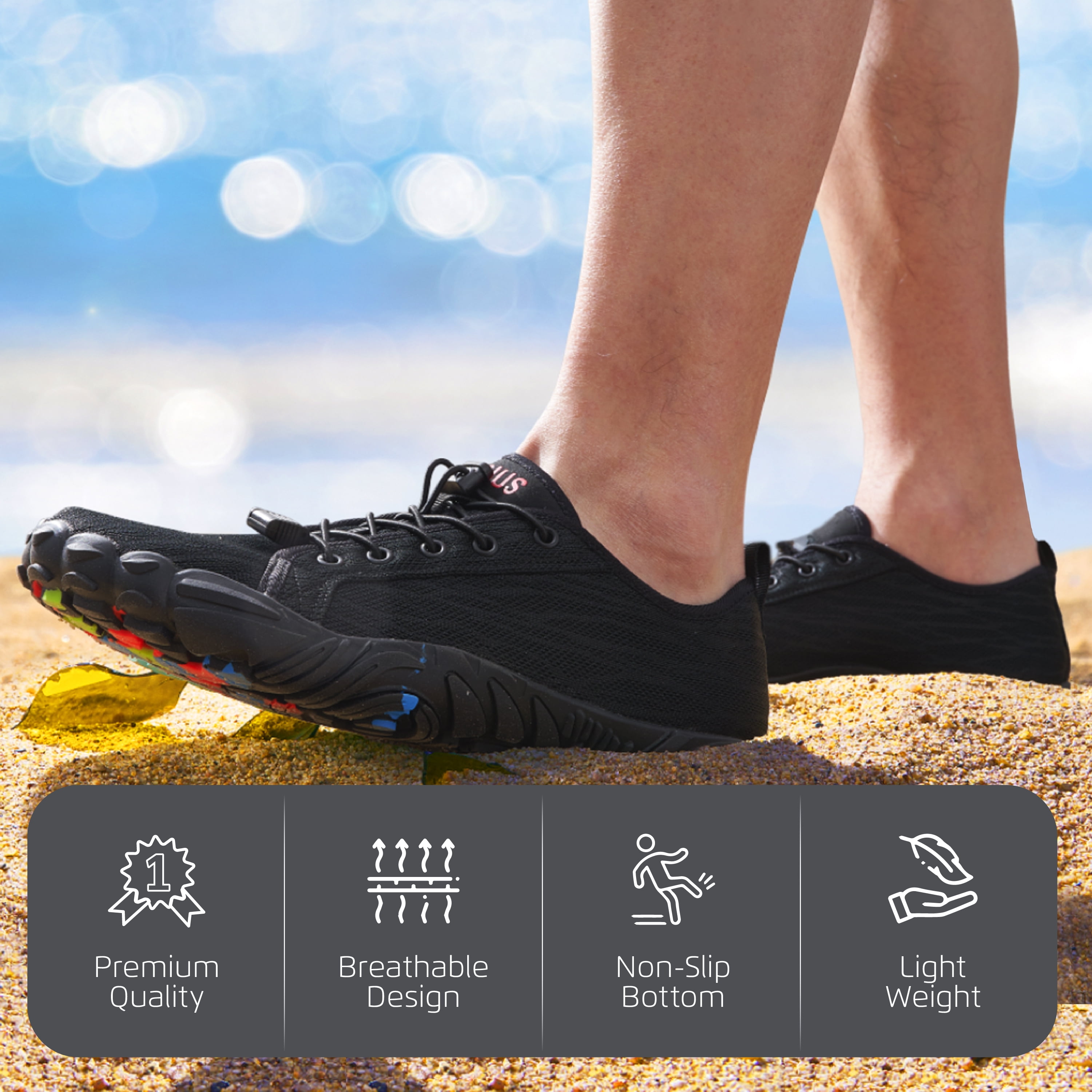 DIUS Womens Water Shoes Swim Shoes for Men Beach Shoes Barefoot Aqua Shoes for Pool River surf shoes