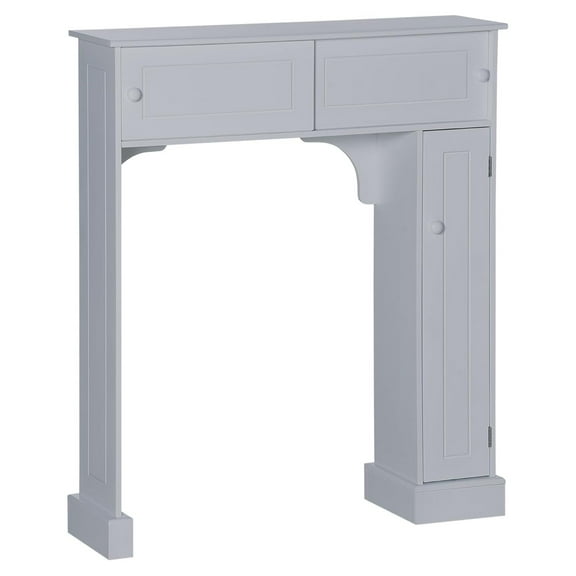 Over The Toilet Bathroom Cabinet, Freestanding Bathroom Storage Organizer with Adjustable Shelves, Toilet Rack, Gray Grey