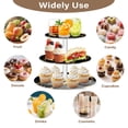 thumbnail image 5 of 3-Tier Acrylic Cupcake Stand Sturdy Dessert Display Cupcake Tower Cupcake Holder for Party Wedding Outdoor Picnic Delicate Gold Leaf Pattern, 5 of 8