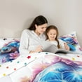 thumbnail image 4 of Feelyou 3D Sea Turtle Child Bedding Comforter Set 7pcs, Pink Cherry Blossoms Queen Bedding Sets, Modern Fashion Style Reversible Queen Sheet Sets, Super Cozy Room Decor, 4 of 7