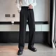 thumbnail image 2 of Pantalones de verano rectos con trenzas negras para hombre, pantalones de traje ajustados para hombre, ropa formal de sastrería, oferta de vestido de primavera, licra de lujo, 2 of 5