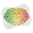 thumbnail image 1 of Ambesonne Rasta Place Mats Set of 4, Colorful Lion Portrait, Standard Size, Fern Green Orange, 1 of 6