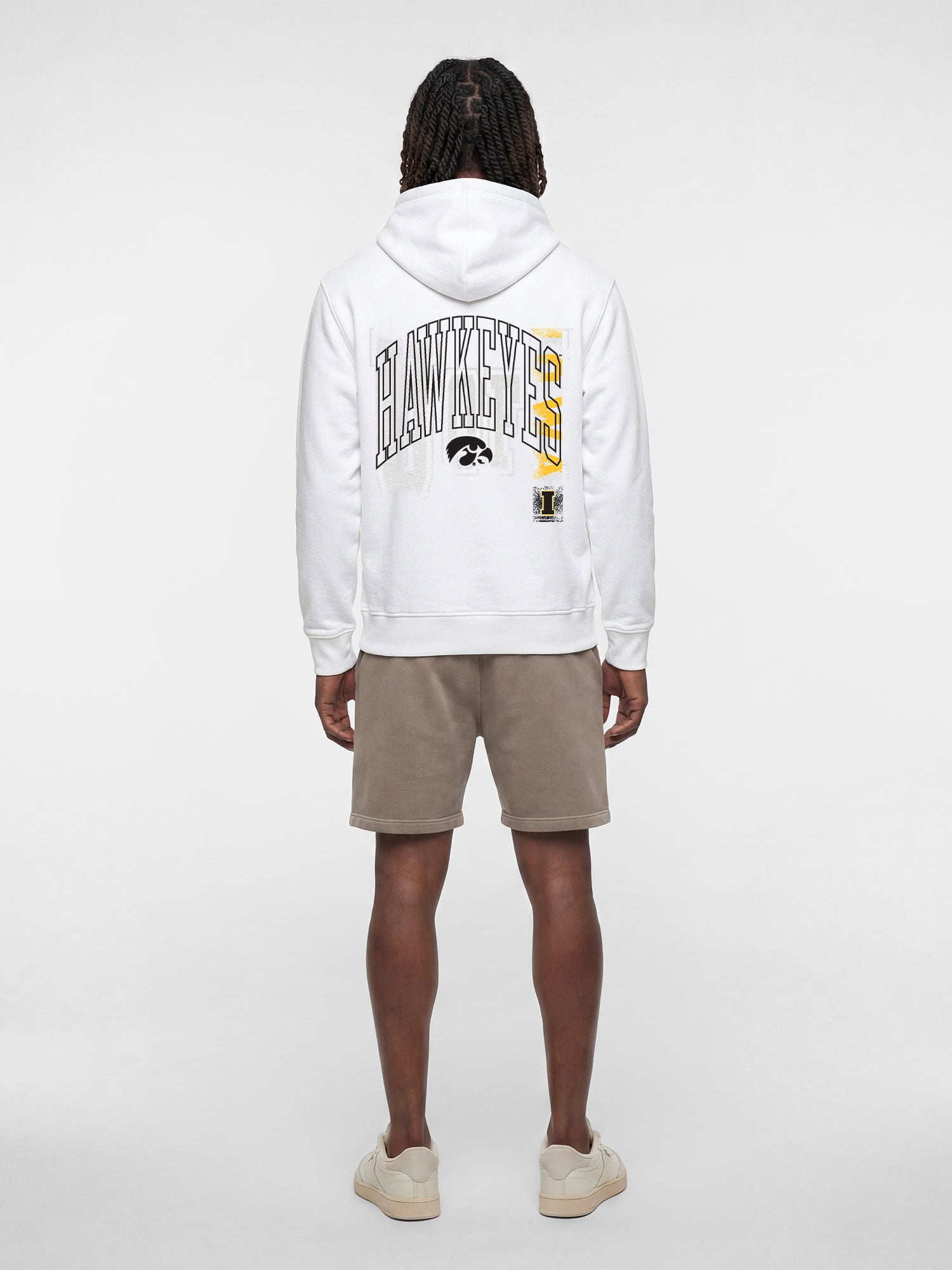 Iowa Hawkeyes Reebok Mens White Hooded Sweatshirt