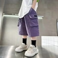 thumbnail image 2 of Gubotare Baby Boy Shorts Newborn Toddler Boys'Shorts Summer Shorts Casual with Pockets 4t 5t (Purple,4-5 Years), 2 of 4