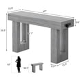 thumbnail image 4 of Aheaplus Farmhouse 47" Console Table with Power Outlets & Motion Sensor Light - Narrow Storage Entryway Table for Hallway/Living Room，White Oak, 4 of 7