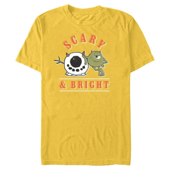 Disney and Pixar’s Monsters, Inc. Christmas Scary & Bright - Short Sleeve Blended T-Shirt for Adults - Customized-Yellow