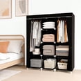 thumbnail image 2 of Portable Closet 51 Inch Wardrobe Closet For Hanging Clothes With 2 Hanging Rods 8 Storage Organizer Shelves For Bedroom Durable And Easy To Assemble Black, 2 of 7