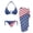 American Flag Star, variant on Mexican Flags Womens 3pcs Bikini Swimsuits Summer Beach Bathing Suits Tie Back Halter Tie Swimwear with Long Sheer Cover Up Beach Sarongs