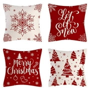 Younar Christmas Pillow Covers, Farmhouse Pillow Covers, 18x18 Inch Holiday Rustic Linen Pillow Case For Christmas Party Indoors And Outdoors Decoration classic