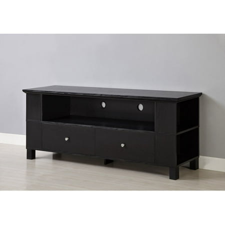 Walker Edison - Rustic Wood TV Console for Most TVs Up to 65" - Black