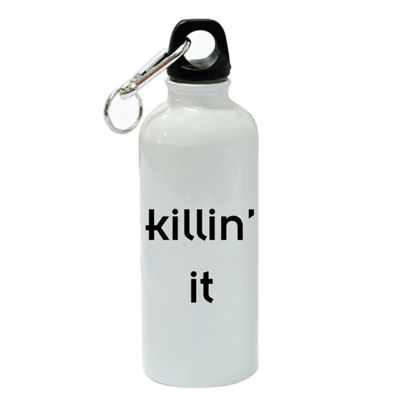Killin' It White Aluminum Sports 20 oz Water Bottle