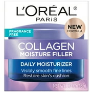 L'Oreal Paris Collagen Moisture Filler Face Cream, Anti-Aging Face Moisturizer, Non-Greasy Skin Care Formula Fragrance Free, 1.7oz