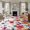 Multi, variant on 5'x8' Area Rugs, Retro Flowers Indoor Outdoor Area Rug for Living Room Bedroom, Boho Modern Watercolor Floral Botanical Washable Bathroom Rugs Kitchen Floor Carpet Mats Home Decor Aesthetic