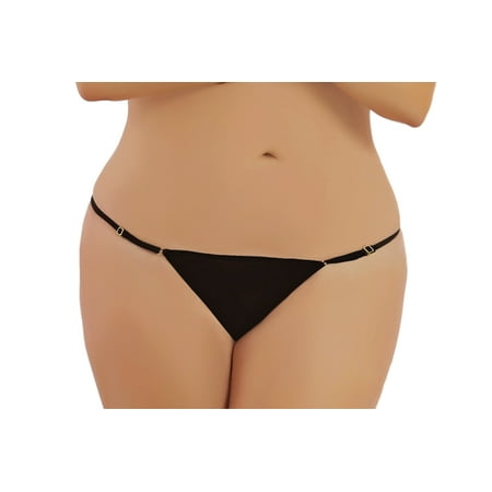 - Lacy Line Plus Size Sexy Mesh Thong With Adjustable Sides
