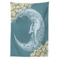 thumbnail image 3 of Ambesonne Moon Tablecloth Rectangular Table Cover, Vintage Crescent Moon, 60"x84", Slate Blue Mustard, 3 of 4