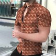 thumbnail image 4 of Camisa de manga corta con cuello en V para hombre, con estampado de Halloween, informal, con estampado de blusa Pompotops  oipoqjl45949, 4 of 7