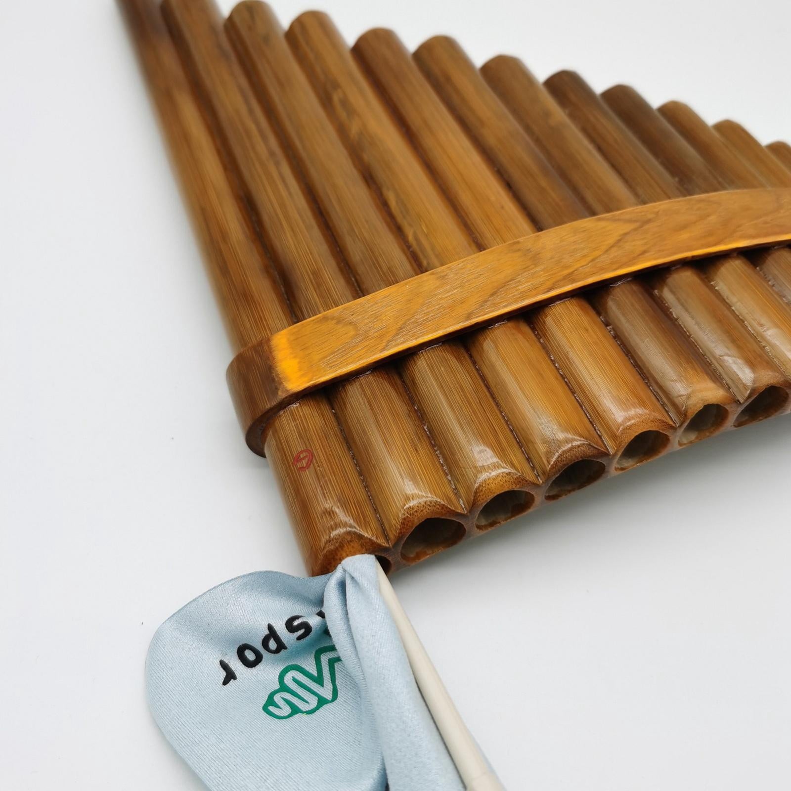 Pan Pipes Flute key 1 Set Woodwind Smooth Curved Handmade Polished Chinese Natural Peruvian Bamboo Flute Set Flute for Practice Right-Hand