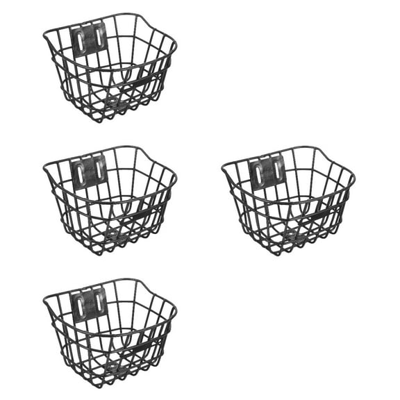 unbranded 4pcs Multi-function Bike Basket Convenient Front Basket Iron Riding Basket Bike Accessory