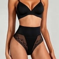 thumbnail image 2 of Yyeselk Women's Embroidered Lace and Satin Hi-cut Briefs High Elastic Mid Rise Breathable Underwear Black XXL, 2 of 6