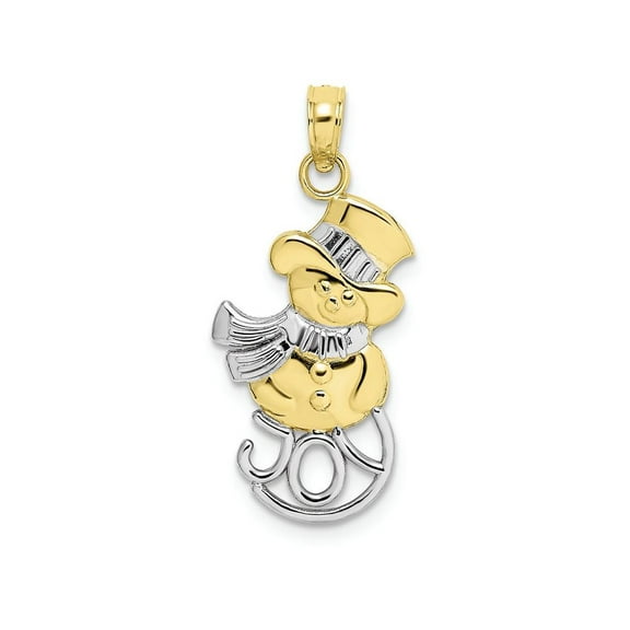 FJC Finejewelers 10k Yellow Gold with with Rhodium Snowman Charm