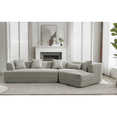 thumbnail image 2 of LUCKHAO 128" Modular Sectional Sofa Couch , Modern Minimalist Sleeper Sofa Set, Comfy Upholstered L-Shape Deep Seat Cloud Couch , for Living Room, Office, No assembly required Compression sofa, 2 of 21