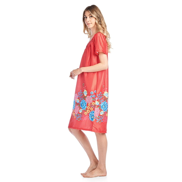 Casual Nights Women s Short Sleeve Muumuu Lounger Dress