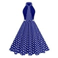 thumbnail image 3 of 1950s Dress for Women Retro Sleeveless Tie Neck Polka Dot Swing Dress with Belted Evening Party Cocktail Dresses, 3 of 3