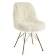 thumbnail image 1 of Niles Faux Fur Chair with Gold Metal Base, 1 of 9