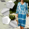 thumbnail image 5 of DISNIMO Tie Dye Printed Maxi Dresses for Women Casual Loose Dress Lightweight V Neck Dress 3/4 Sleeve Shift Dresses Fashion Fall Outfits, 4XL, 5 of 6