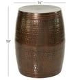 thumbnail image 4 of DecMode 14" x 19" Brown Metal Handmade Drum Accent Table with Hammered Design, 1-Piece, 4 of 13