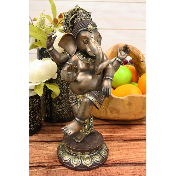 Ebros 13" Tall Hindu Dancing Ganesha Chaturthi in One Legged Yoga Pose Statue