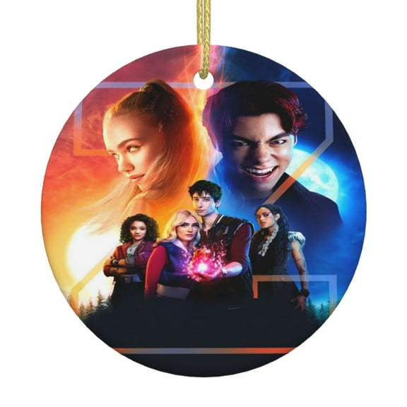 Zombies 4 Round Christmas Tree Ceramic Hanging Ornaments Double-Sided Printed Christmas Pendants For Holiday Decor