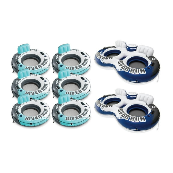 Intex River Run 1 Red Inflatable Tube (6 Pack) 2-Person River Float (2 Pack)