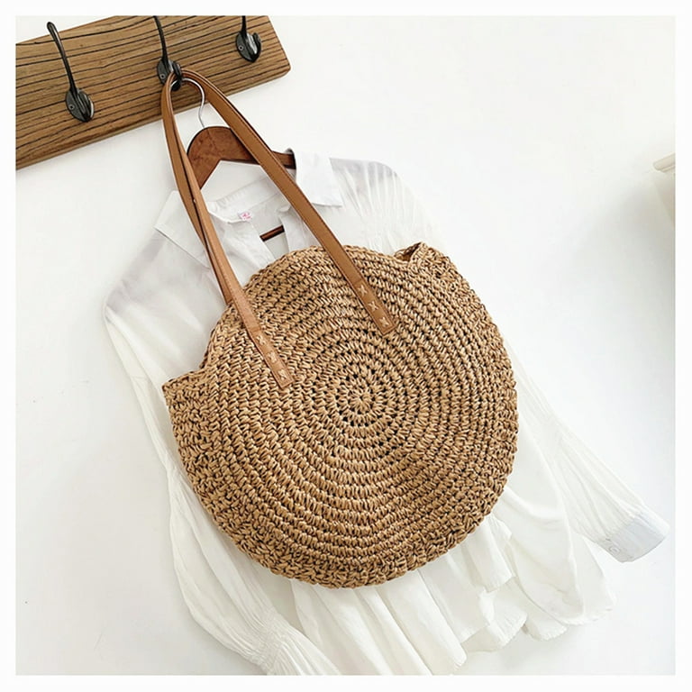 Chic Chic Large Straw Crossbody Bag Woven Straw Shoulder 