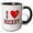 Black/White, variant on 3drose, I Love Hockey, I Heart Hockey, Love Sports Fan, 3drsmm, 15oz Two-tone Red Mug