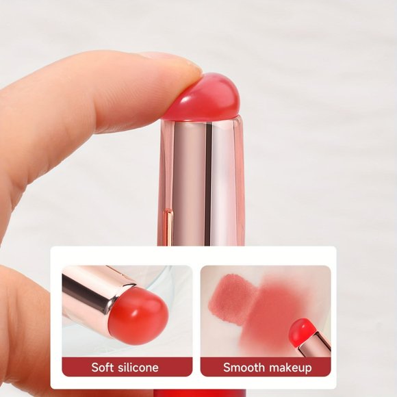 chock Portable Dust-proof Covered Lip Brush Multifunctional Concealer Makeup Brush Soft Swab Silicone Mix Brush Lipstick Brush Girls‘ Gift