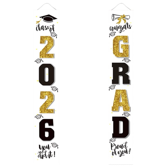 Graduation Decorations 2026 Porch Banner Congrats Grad Class Of 2026 Banner Graduation Banner Class Of 2026 For Any Schools Or Grades Party