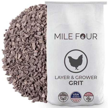 UPC: 0737488079630 | Mile Four | Grit for Healthy Chickens | 100% US Mined Quartzite  Mineral Grit | Organic  Natural Crushed Grit Quartzite  Mineral Grit | Healthier Chickens | 50 lbs.