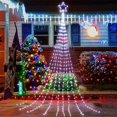 thumbnail image 5 of Luz de cascada navideña para exteriores con forma de estrella de Navidad de 9 x 2 m, con forma de carámbano y 8 modos para decoración de fiestas navideñas, 5 of 5