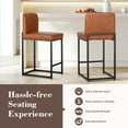 thumbnail image 4 of SUMMIT LIVING 24 inch Bar Stools with Back Set of 2 for Kitchen Dining, Faux Leather Counter Stools, Brown, 4 of 6