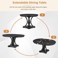 thumbnail image 5 of 5 Piece Round Dining Table Set, TUANLUO Dining Room Set with Extendable Table and 4 Upholstered Chairs, Wood Dining Table Set for 4, Farmhouse Dining Table Set for Dining Room Apartment, Black, 5 of 10