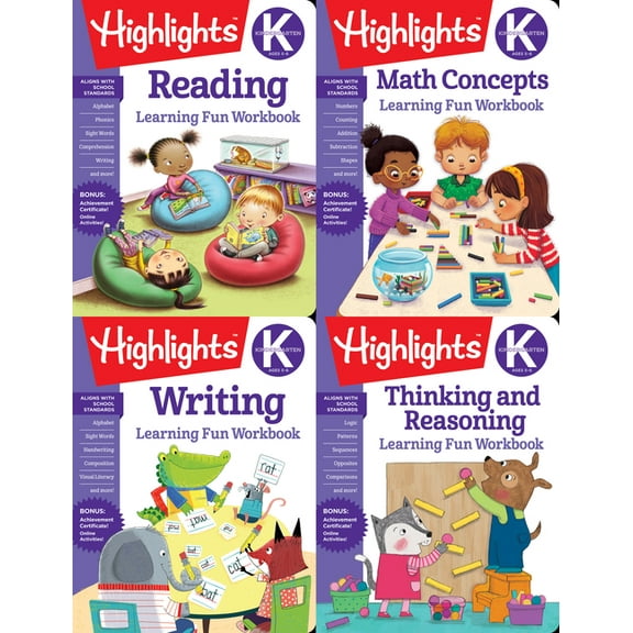 Highlights Learning Fun Workbooks: Highlights Kindergarten Learning Workbook Pack, (Other)