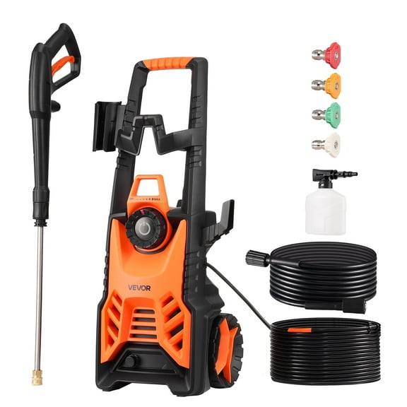 VEVOR Electric Pressure Washer, Max 4500 Psi and 3.2 GPM with Pressure Adjustment, High Power Pressure Cleaning Machine with 4 Quick Connect Nozzles