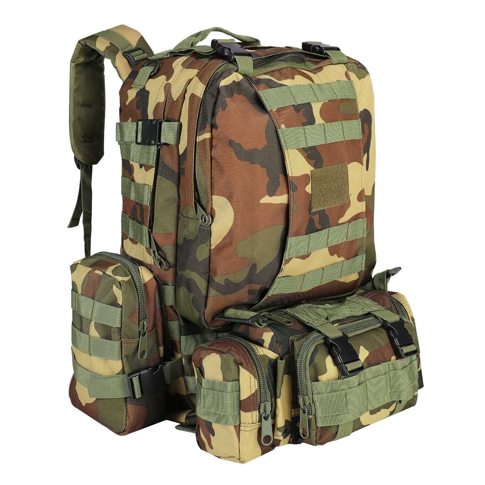 55L Military Tactical Backpack Waterproof for Men Hiking Hunting Rucksack Travel Bag , Jungle Camo - image 1 of 8