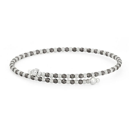 Giuliano Mameli Rhodium-Plated and Ruthenium Sterling Silver DC Beaded Bangle