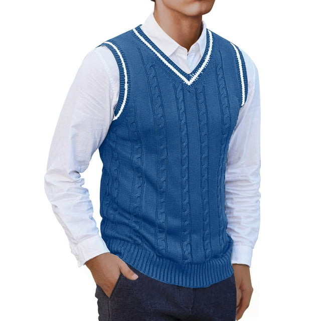 Camisas para Hombre Casual sin Mangas de Punto Chaleco Cuello en V Capa Superior para Otoño Invierno Al Aire Libre Casual Uso Diario