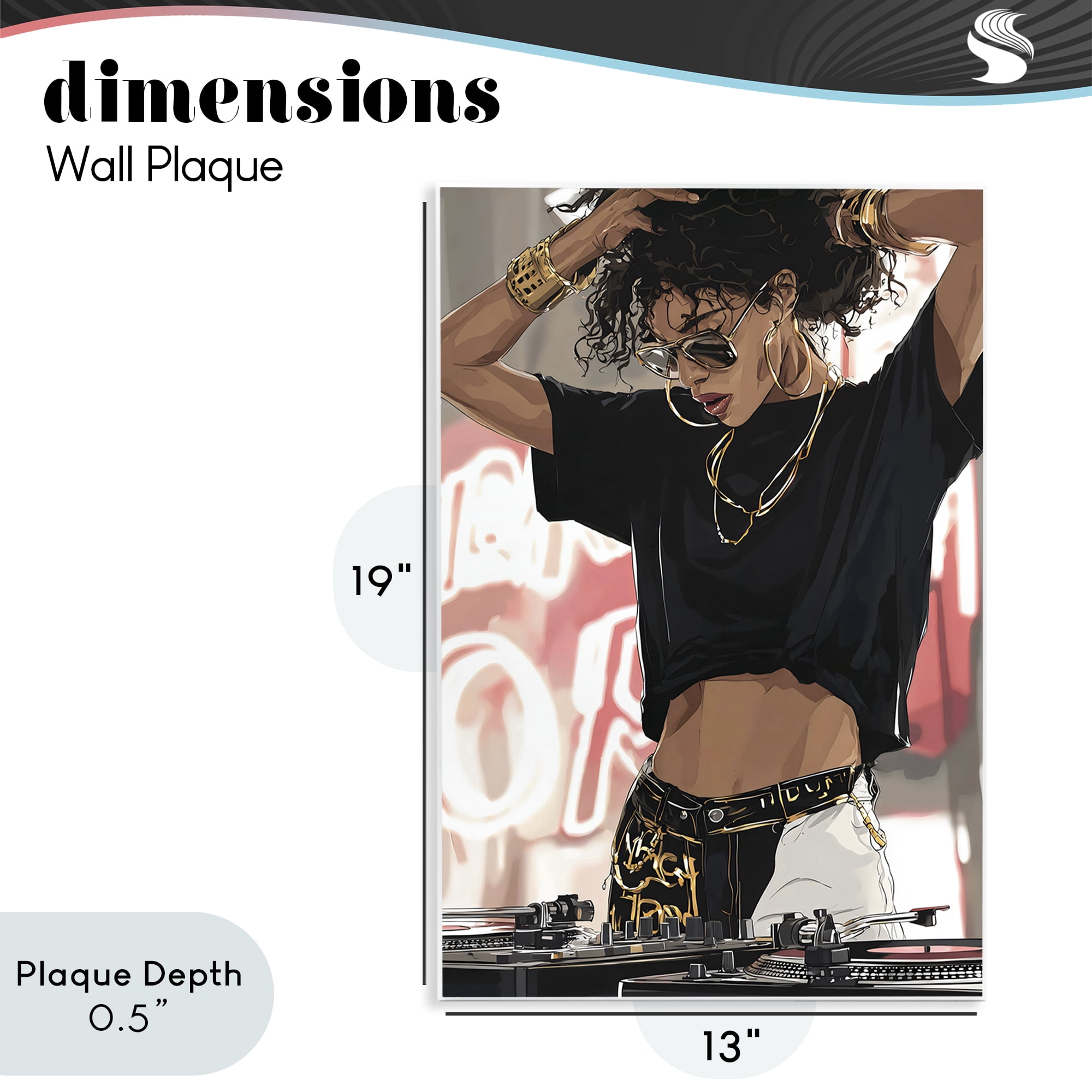 Stupell Industries Trendy Female DJ Musician Wall Plaque Art, design by Franklyn Gregory