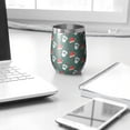 thumbnail image 3 of Christmas 12oz Stainless Steel Insulated Wine Tumbler with Lid and Straw – Double Wall Vacuum Mug for Hot & Cold Drinks, 304 Steel Interior, Sweat-Free Design, 3 of 5