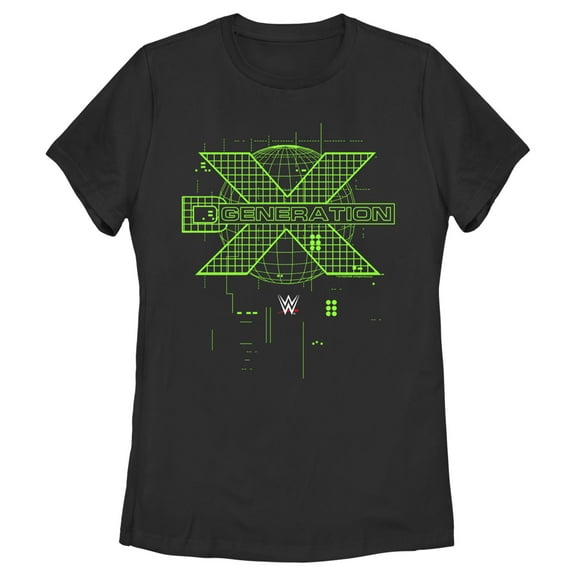 Women's WWE DX Generation Green Logo  Graphic Tee Black Small