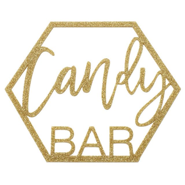 Koyal Wholesale Glitter Acrylic Sign, Wedding Display, Party Banner(Candy Bar)